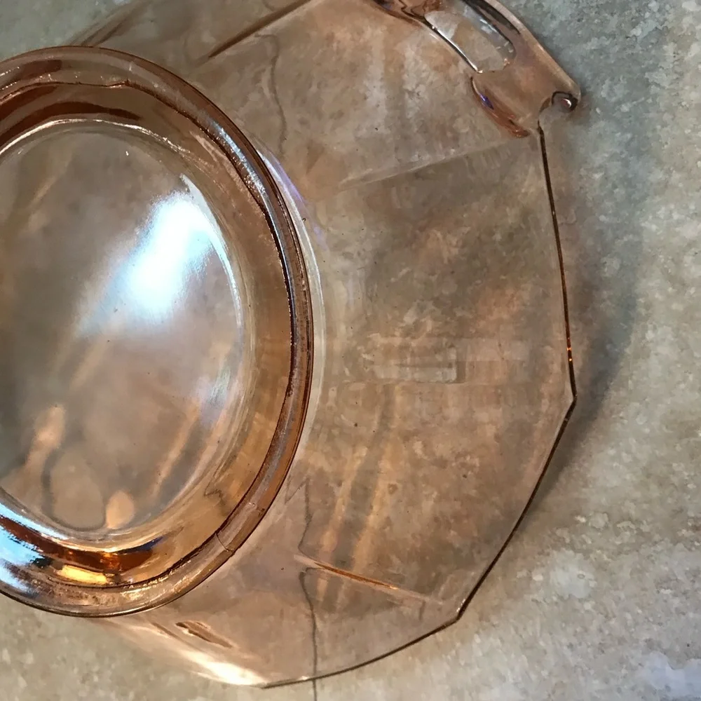 Pink Imperial Glass Hexagon Molly Bowl Dish Pink Depression Glass 1930’s